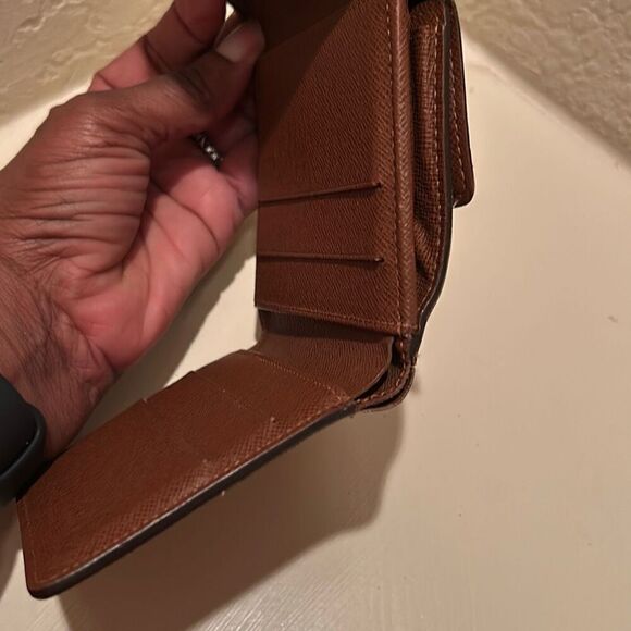Louis Vuitton Monogram Compact Trifold Wallet Classic Brown Tan LV Logo Pattern - Picture 6 of 11